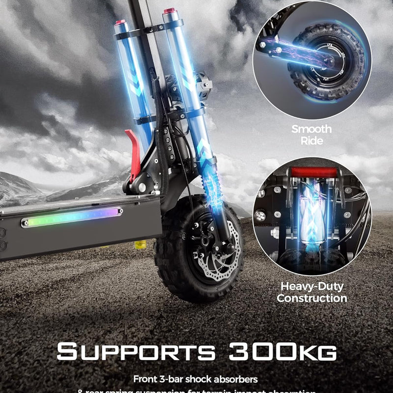 JGH 3200W/5600W Dual Motor Electric Scooter for Adults with Seat,45/50MPH Top Speed, 40/56 Mile Range, Foldable, LED Display, Non-Slip Deck, Adjustable Handlebar Height