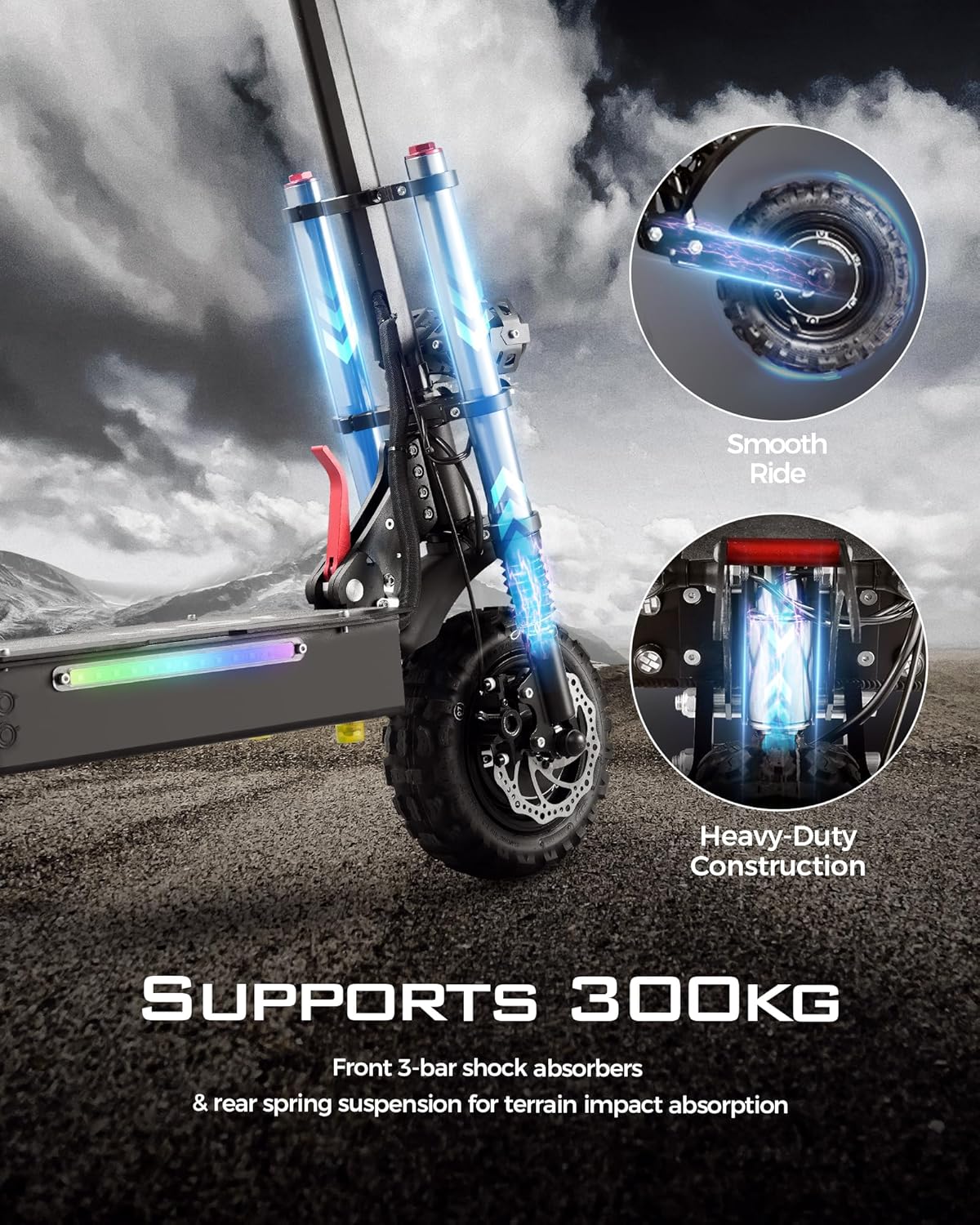 JGH 3200W/5600W Dual Motor Electric Scooter for Adults with Seat,45/50MPH Top Speed, 40/56 Mile Range, Foldable, LED Display, Non-Slip Deck, Adjustable Handlebar Height